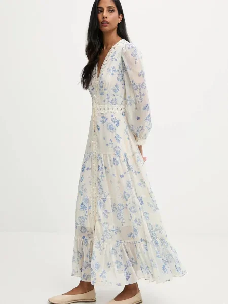 Answear.LAB rochie maxi evazati alb