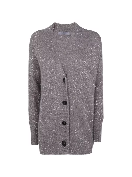 Cardigan D.exterior cu paiete maro