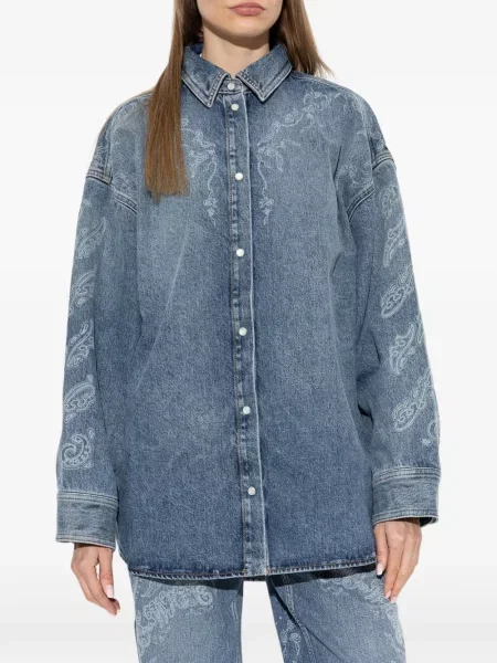 Τζιν πουκάμισο Off-white με σχέδιο paisley λευκό
