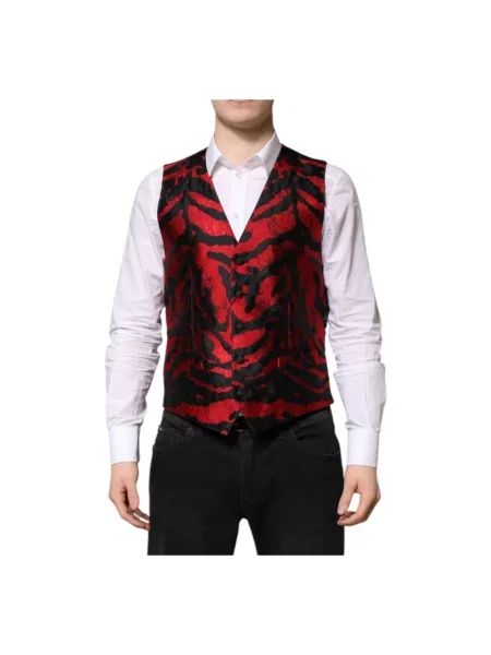 Kamizelka garniturowa Dolce And Gabbana biznesowa czarna