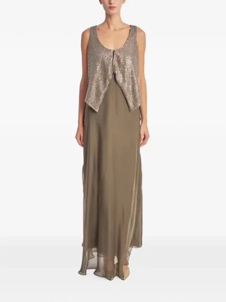 Rochie maxi Irina Schrotter cu paiete maro