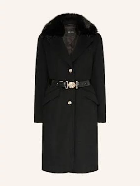 Guess płaszcz z domieszką wełny NEW PATRICE czarny