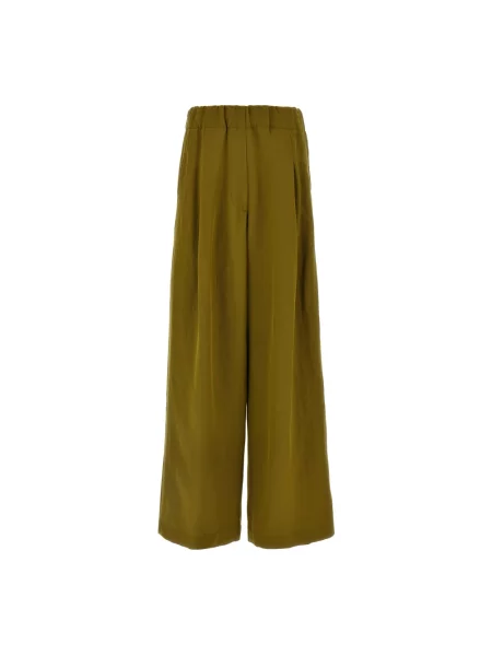 Spodnie Dries Van Noten wełniane zielone