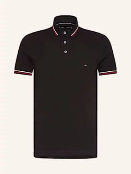Tommy Hilfiger Polokošile Z Piké Tipped Slim Fit černá