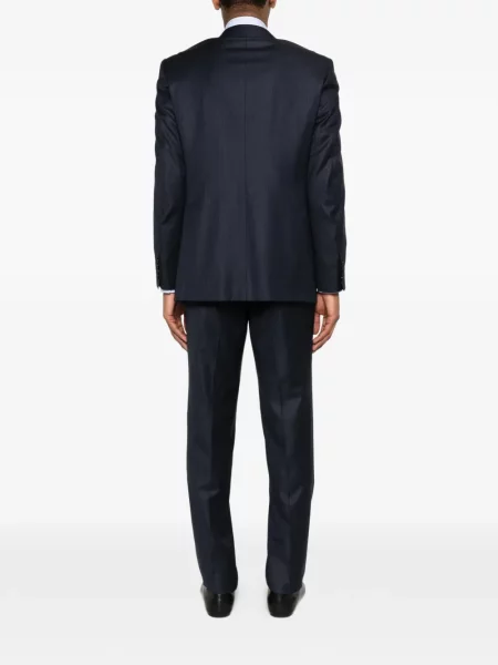 Costum Canali cu model herringbone de costum albastru