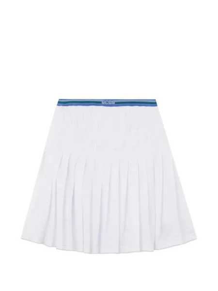 Mini fusta plisata Gcds plisată cu autograf alb
