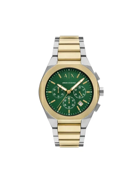 ARMANI EXCHANGE Ceas analogic RAFAEL auriu / verde închis argintiu