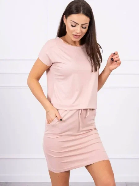 Rochie mini Kesi cu mâneci scurte roz