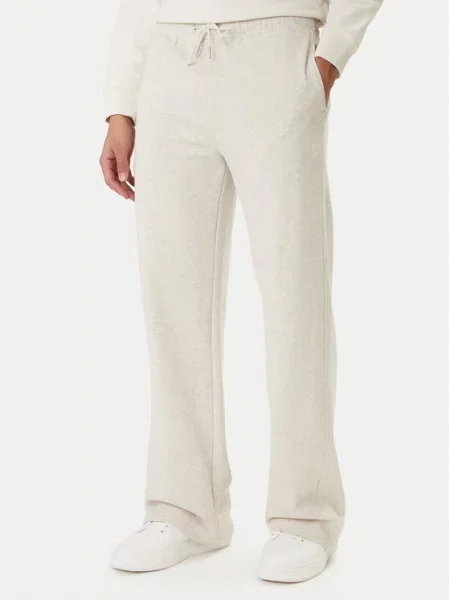 Calvin Klein Jeans Spodnie dresowe Embossed Monologo Wide Leg beżowy