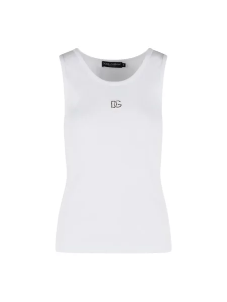 Dzianinowy top Dolce And Gabbana z logo biały