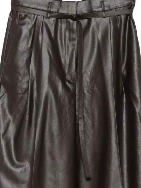 Кожени плисирани панталон Christian Wijnants кафяво