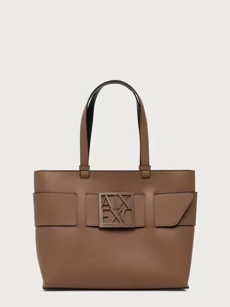 Armani Exchange geantă shopper pentru femei cu imitație de piele bej