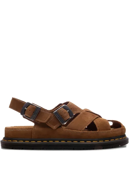 Mule natikače Dr. Martens od brušene kože bez pete sa kopčom smeđa