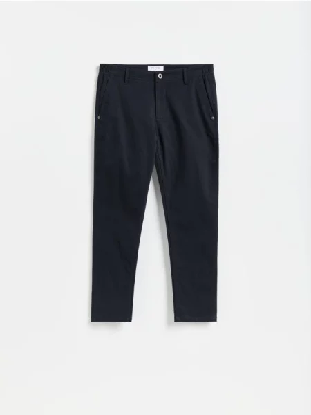 Reserved Gładkie spodnie chino slim ciemnoszary