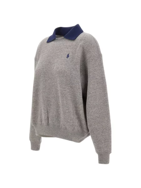Fleece με κολάρο polo Polo Ralph Lauren γκρι