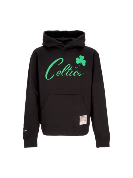 Bluza z kapturem Mitchell & Ness z kapturem z logo czarna