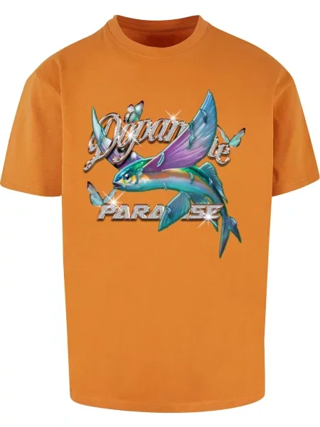 MT Upscale Póló Dopamine Paradise galambkék / világosszürke sötét narancssárga lila