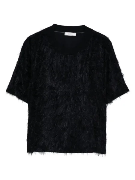 Krótka koszulka Peserico z frędzli niebieska