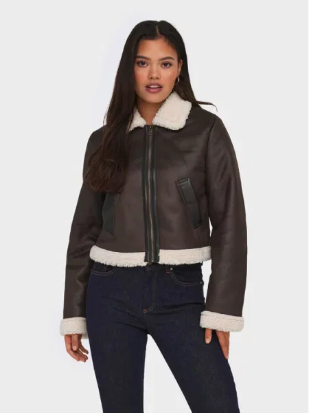 ONLY Куртка зі штучної шкіри Betty коричневий