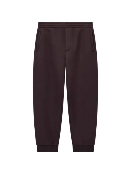 Pantaloni Emporio Armani alergare cu autograf maro