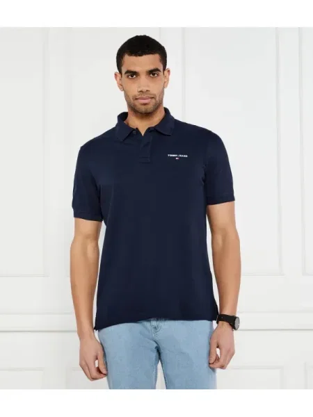 Tommy Jeans Tricou polo Linear Bleumarin