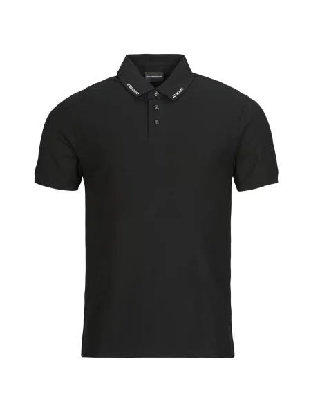 Polo majica Emporio Armani s kratkimi rokavi črna