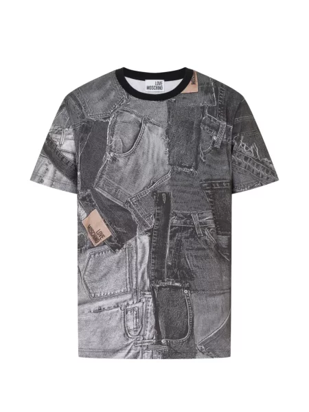 Tricou Love Moschino cu imagine gri