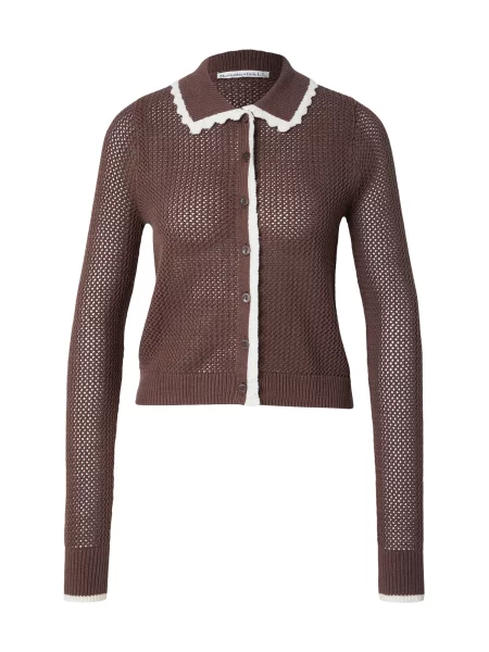 Abercrombie & Fitch Geacă tricotată maro alb