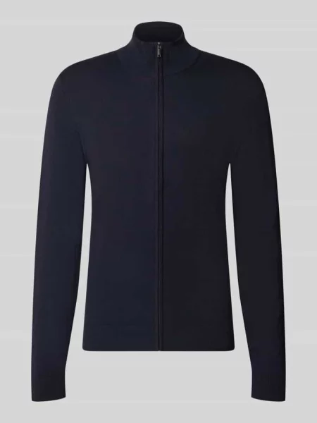 Kardigan rozpinany o kroju slim fit z mieszanki ze stójką Mcneal granatowy