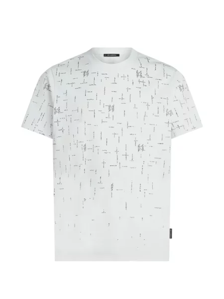 Stras tricou Karl Lagerfeld alb