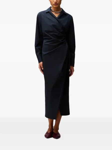 Lung rochie midi Retori drapată albastru