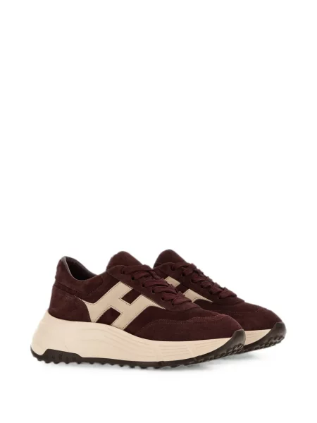 Sneakerși Hogan din piele de căprioară roșu