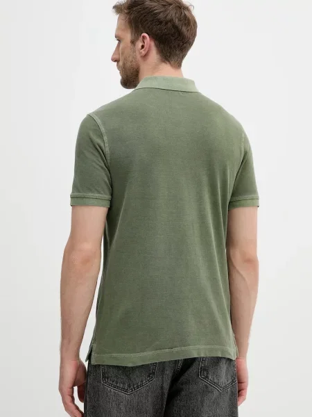 Поло United Colors of Benetton однотонне зелений