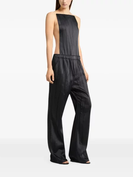 Body Courreges din satin negru