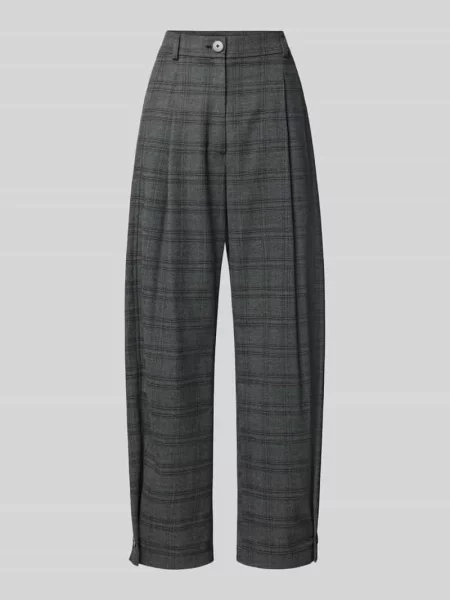 Spodnie o kroju „barrel cut” w kratę Style Icon Collection