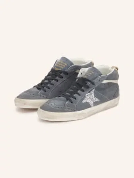Golden Goose Kotníkové Tenisky Mid Star černošedá / stříbrná béžová