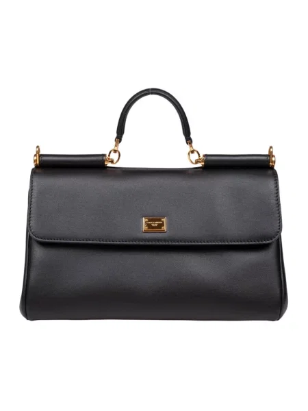 Torebka Dolce And Gabbana skórzana retro czarna