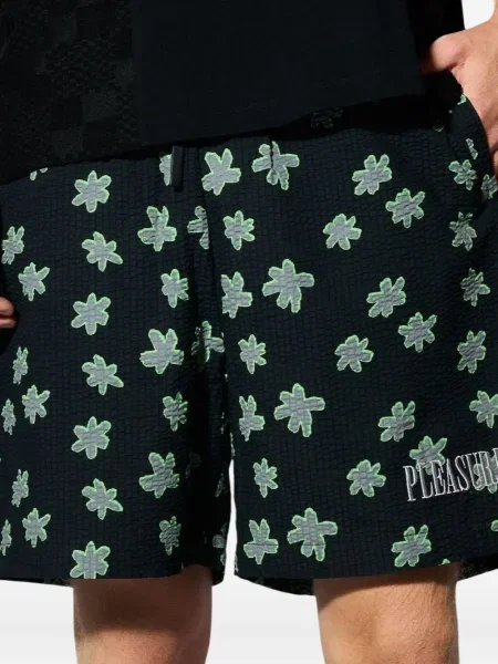 Pantaloni scurți Pleasures cu model floral negru