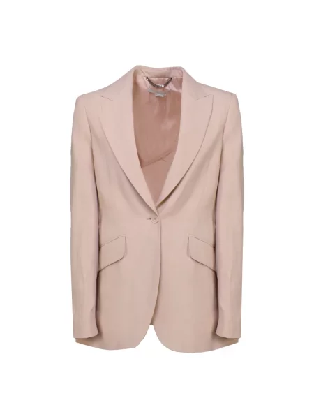 Lniana marynarka Stella Mccartney biznesowa różowa
