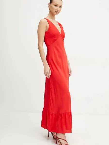 Twinset sukienka maxi rozkloszowana czerwony