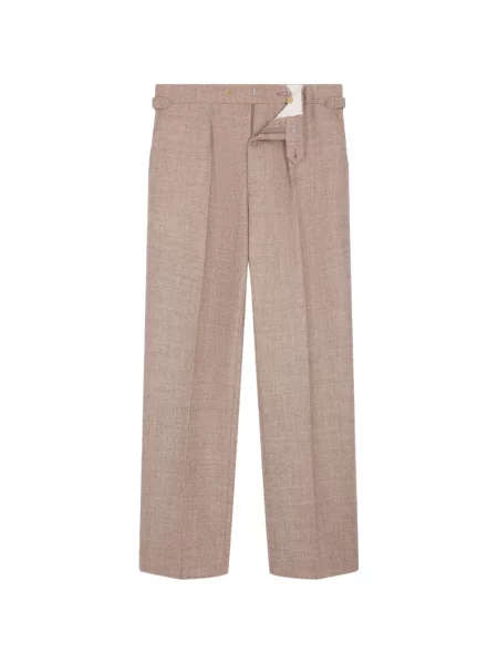Pantaloni Fursac de lână cu model herringbone