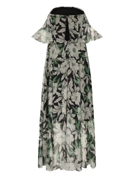 Rochie maxi Loewe cu model floral cu imagine de costum verde