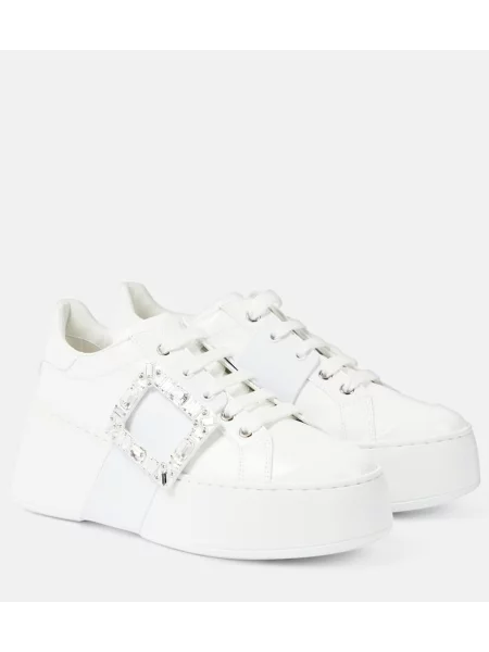 Sneakerși Roger Vivier din piele alb