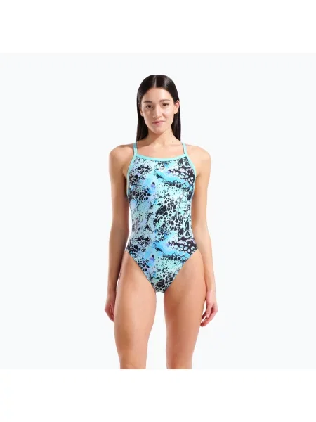 Costum de baie întreg pentru femei arena Earth View Xcriss Cross water multi/water