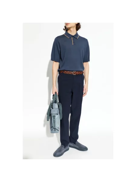 Koszulka polo Paul Smith wełniana niebieska