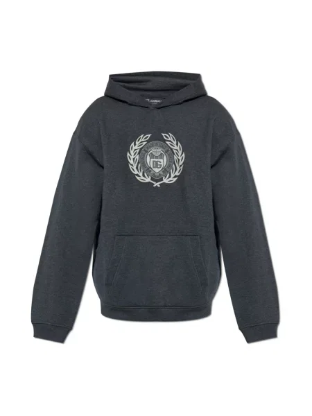 Bluza z kapturem Dolce And Gabbana z kapturem z logo szara