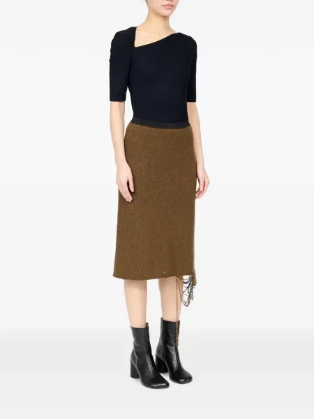 Fustă midi Mm6 Maison Margiela maro