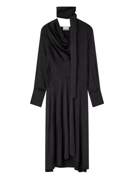 Rochie midi Ganni până la genunchi de costum negru