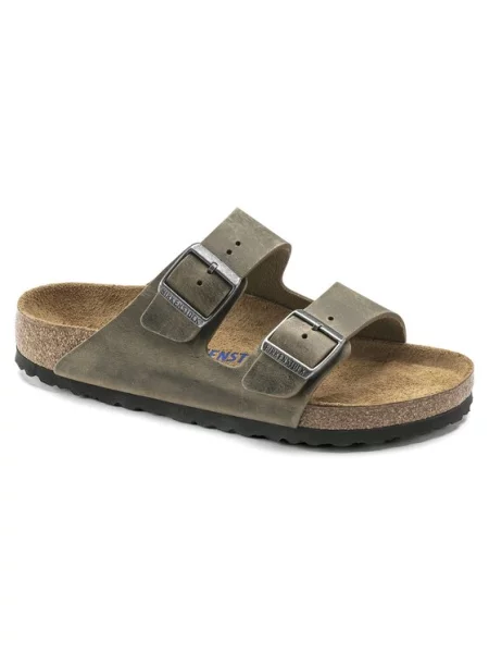 Kožené pantofle Birkenstock zelené