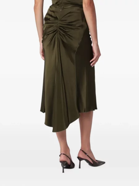 Fustă midi Victoria Beckham cu volane verde